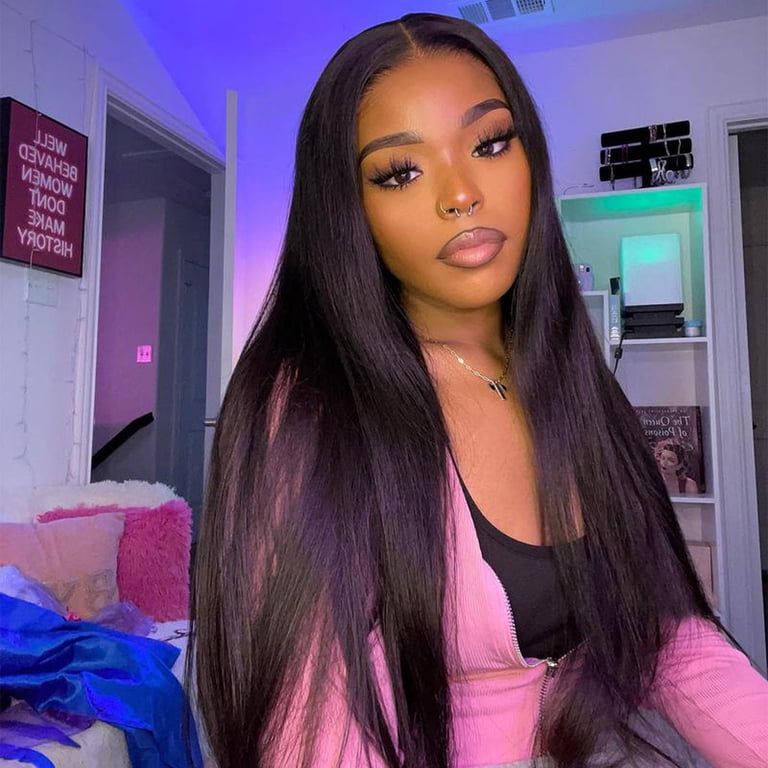 26 Inch Full Lace Human Hair Wig 180 Density Straight Pre Plucked 26 Inch Body Wave Lace Front Wigs Human Hair Pre Plucked 180  main image 3