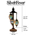 thumbnail image 2 of SILVERFEVER Moroccan Lamps Mosaic Turkish Lamp -Three Tier Lanterns Colorful Handmade Glass Floor or Table with E 12 Bulbs Multi Flower Eggshapped, 2 of 8