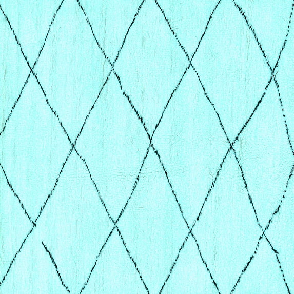 Ahgly Company Indoor Square Solid Light Blue Modern Area Rugs, 3' Square