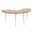 thumbnail image 1 of 36in x 72in Half Moon Premium Thermo-Fused Adjustable Activity Table Maple/Red/Sand - Toddler Swivel, 1 of 2