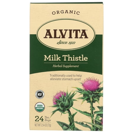Alvita Milk Thistle Herbal Supplement Tea Bags, 24 Bag