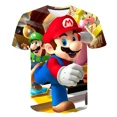 thumbnail image 5 of Camisetas de verano para niñas con dibujos animados de Marios, camisetas con estampado de anime Super Mario para niños, camisetas de manga corta de verano para niños, 5 of 5