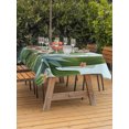thumbnail image 3 of Outdoor Table Cloth with Umbrella Hole and Zipper, Green Cactus Waterproof Rectangle Tablecloth 60"x102", Watercolor Summer Botanical Blue Washable Table Cover for Outside Party Patio Picnic, 3 of 8