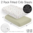 thumbnail image 5 of Sweet Jojo Designs Watercolor Floral Garden Green Orange and Beige Fitted Crib Sheets 2 Piece Set, 5 of 6
