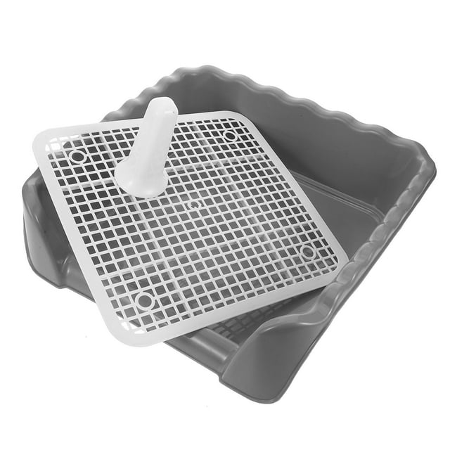 Phenofice Dog Pad Holder Indoor Potty Tray Plastic Grey 1 Set For Medium Sized Dogs