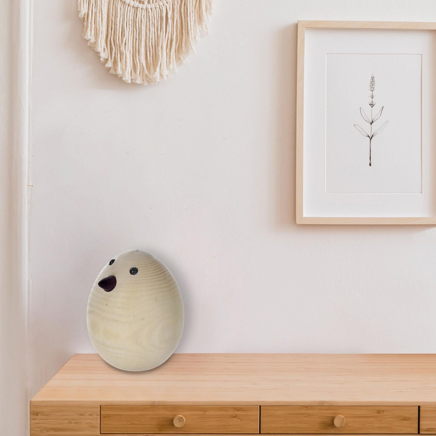 Décor D'Oeufs De Poussin En Bois Naturel