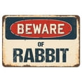 thumbnail image 1 of SignMission Z-D-8-BW-Rabbit Beware of Rabbit Rustic Sign, 1 of 4