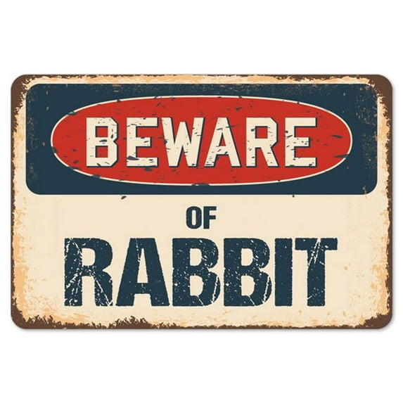 SignMission Z-D-8-BW-Rabbit Beware of Rabbit Rustic Sign