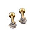 thumbnail image 3 of Ear Studs Anti-allergic Cubic Zirconia Stainless Steel 3 Prong Design Earrings For Daily Life, 3 of 5