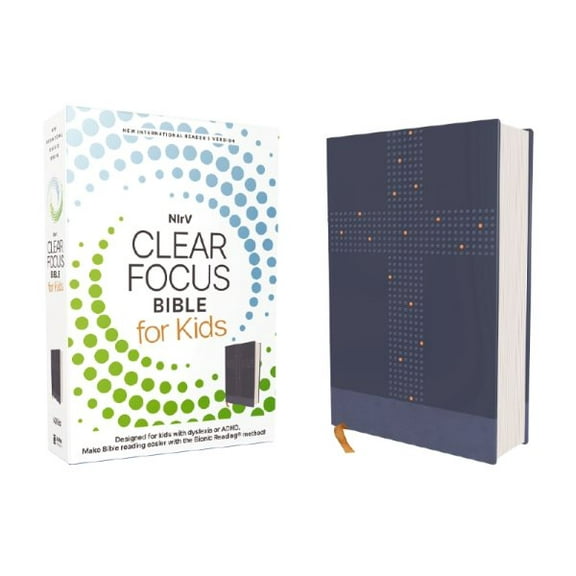 Pre-Owned Clear Focus Nirv, Clear Focus Bible for Kids (Help Kids with ADHD or Dyslexia Read with Confidence), Leathersoft, Blue, (Hardcover)
