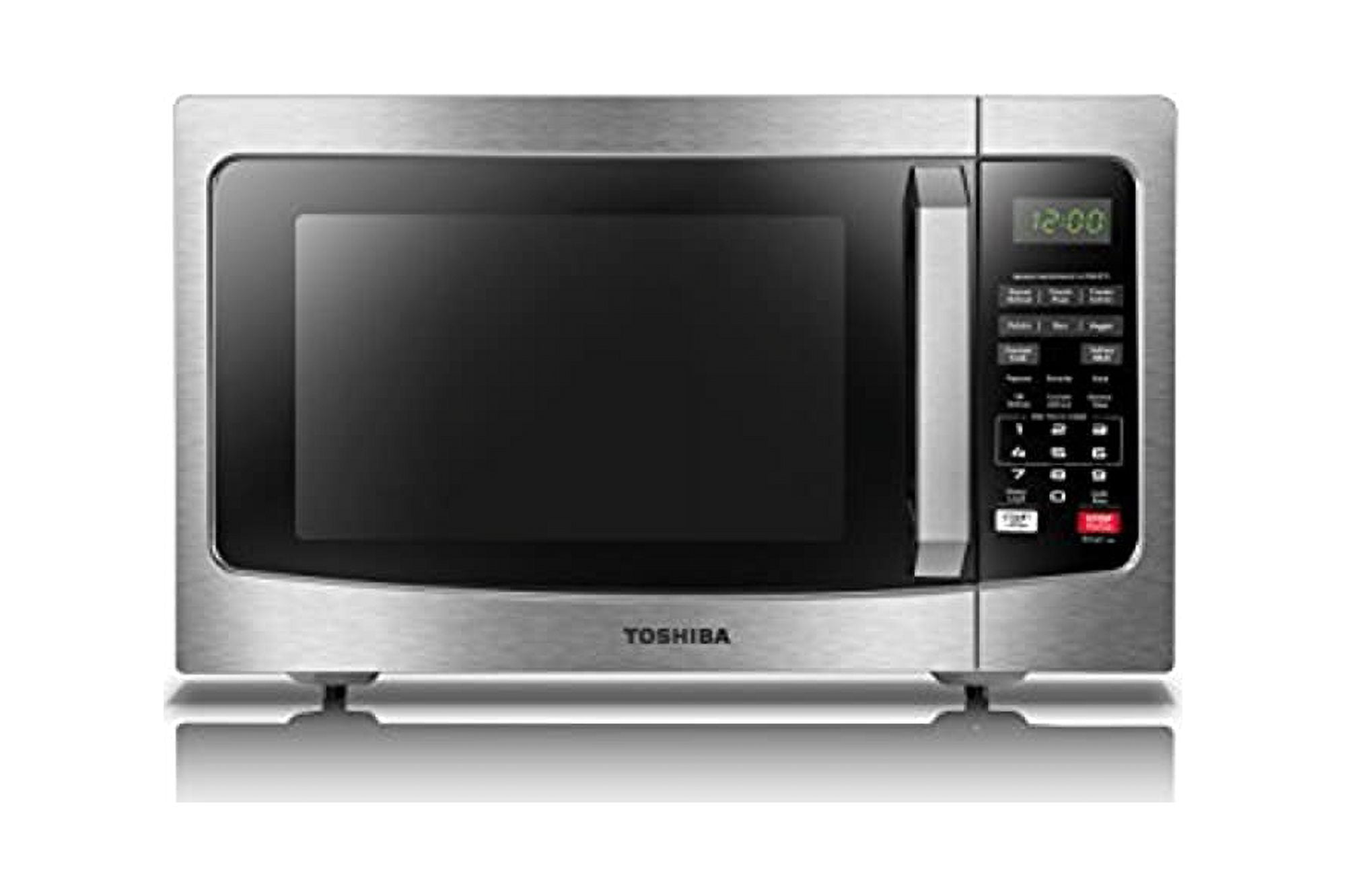 Toshiba Countertop Microwave Oven, 1.2 Cu Ft, 1,100 Watts, Smart Sensor, Mute Function, Stainless Steel
