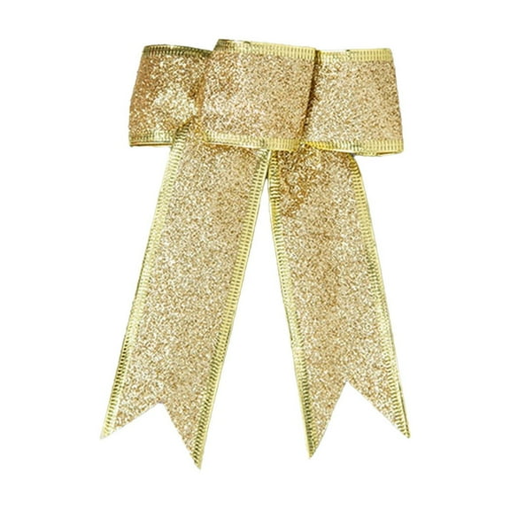 Penkiiy 4.72 Inches Christmas Glitter Bow, Small Christmas Tree Bows Christmas Party Decorations Shiny Bow Xmas Ribbon Bows for Wreath Garland Ornaments Gift DIY Decor