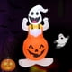 thumbnail image 1 of Calabaza gigante inflable fantasma 1,2 M decoración de calabaza aterradora regalos de Halloween para niños, 1 of 7