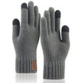 thumbnail image 1 of Men Winter Gloves Knit Solid Color Soft Gloves Touchscreen Gloves Warm Gloves, 1 of 10