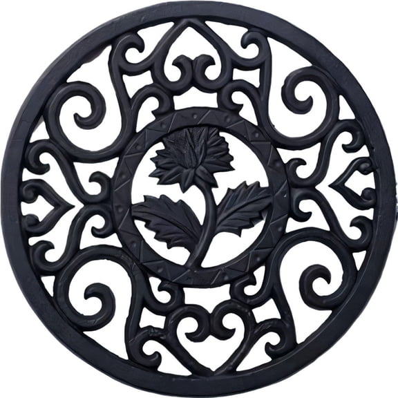 Yvsxxv Oval Cast Iron Trivet, Decorative Heavy Duty Hot Pot Holder Mat, Japanese Cast Iron Teapot Base, Vintage Pattern Cast Iron Trivet for Kitchen Dining Table