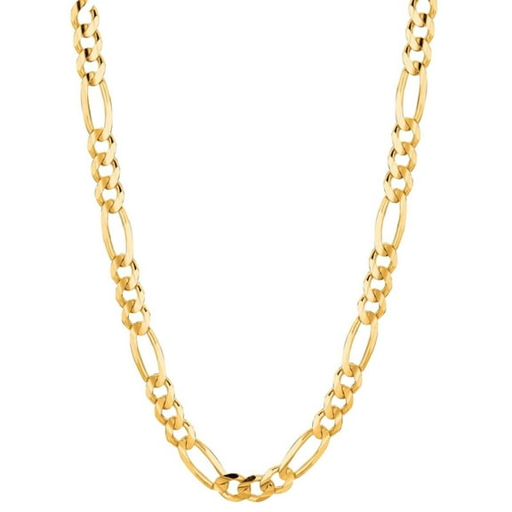 10K 24in Yellow Gold Diamond Cut/Textured Royal Figaro Chain with Lobster Clasp, Approx 9g