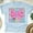 Light Blue, variant on Maestra T-Shirt for Women, Cute Rainbow Pencil Teacher Tee with Pink Bow, Gold, Size M
