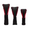 thumbnail image 1 of 3 Uds Golf Cubiertas de Madera para Cabeza para Club de Golf Funda Protectora para Tacos de Golf Suave Cuello Largo Cubiertas de Cabeza de Madera para Negro y rojo, 1 of 8