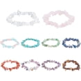 thumbnail image 1 of 10 pulseras elásticas de cuentas de piedras preciosas naturales para mujer, con chips elásticos para alinear chakras, superar el miedo y la ansiedad, 4,5-5 cm, 1 of 6