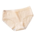 thumbnail image 2 of Sunvit-Panties Womens Soft Breathable Premium Cotton Bikini Briefs - Ribbed Lace Trim, Non-Digging Waistband, Beige Color, Size XL - Perfect for Daily/Home Wear, 2 of 3