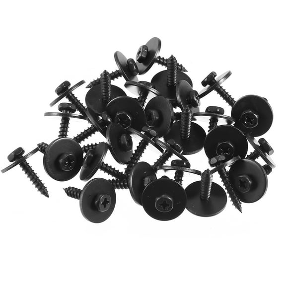 Unique Bargains 30Pcs Black Metal Car Screw Body  Bumper Hood Retainer Clips