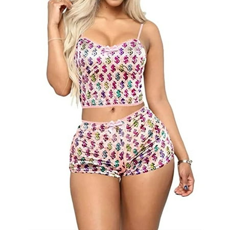 

Sunisery Women s 2 Piece Tie Dye Print Velvet Pajamas Set Crop Top and Shorts