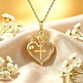 thumbnail image 4 of Heshpaws  925 Sterling Silver Cross Necklace, Rose Heart Pendant Necklaces for Women, Elegant Cross Chain Jewelry Gifts with Gift Box, Ideal Mother's Day Gifts for Women Mom, 4 of 7