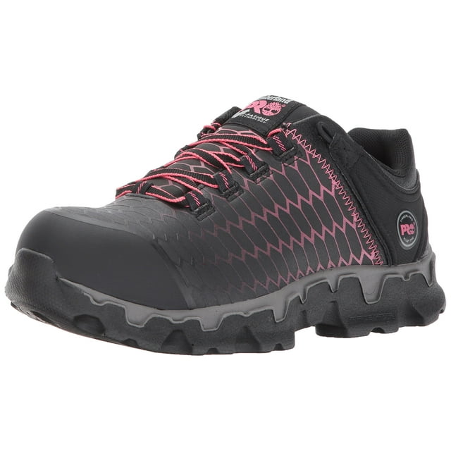 Timberland PRO Chaussure à Embout de Sécurité en Alliage de Sport pour Femmes Powertrain, Noir Raptek avec Rose, 6 W US
