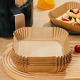 thumbnail image 4 of Friteuse à Air Chaud Doublures en Papier Jetables Carrées Antiadhésives pour Cuisson Rôtissage Papier Alimentaire pour Friteuse à Air Four à Micro-Ondes Poêle à Frire Résistante à l'Huile, 4 of 5