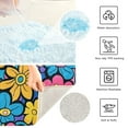 thumbnail image 4 of Toilet Rug Rectangle Bathroom Rugs Non-Slip Soft Plush Machine Washable Contour Bath Mat Colorful Cartoon Daisy Flowers 24x16, 4 of 9