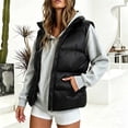 thumbnail image 6 of Vixolx Womens Short Puffer Vest Stand Collar Sleeveless Full Zip Padded Jacket with Side Pockets Solid Casual Fall Winter Outerwear, 6 of 8