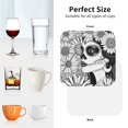thumbnail image 6 of Disketp Floral Sugar Skull Portrait Funny Coasters,4 Pcs Leather Coasters with Holder, Perfect Housewarming Hostess Gifts,Protect Furniture from Water Marks Scratch and Damage-Square, 6 of 6
