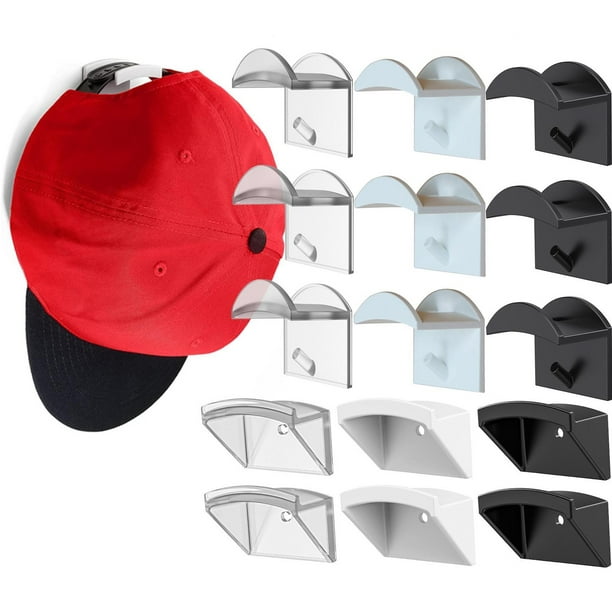 VOLKMI Premium Hat Hooks Double-sided Wall-mounted Space Saving Adhesive Hat  Rack Hangers Storage Organizer 