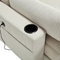 thumbnail image 5 of Sleeper Sofa Couch Bed with Charging Port, Oversized Corduroy Daybed Recliner Chair Chaise Lounge Chair Cozy Cloud Couch with Cup Holder for Living Room Bedroom Apartment, Beige, 5 of 9