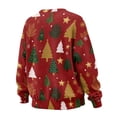 thumbnail image 5 of SCRAWLGOD Christmas Tree Stars Snowflake Red Women Sweatshirt Long Sleeve Crew Neck Sweatshirts for Women Trendy Comfy Casual Clothes Oversized Pullover Tops with Pockets, XL, 5 of 7
