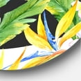 thumbnail image 3 of Designart 'Yellow Flowers and Tropical Foliage IV' Modern Circle Metal Wall Art 29x29 - Disc of 29, 3 of 5