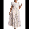 thumbnail image 2 of Vestido de Verano para Mujer, Talla Grande, Informal, Sin Mangas, con Tirantes Finos, para Playa Flores Rosas XXL, 2 of 7