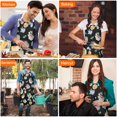 thumbnail image 4 of Pioneer Flower Floral Print Pattern Apron-Garden Aprons for Women with Pockets-Cotton Linen Waterproof Kitchen Cooking Gardening Aprons Adjustable for Kitchen,Cooking,BBQ and Salon 33x27 Inch, 4 of 7