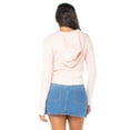 thumbnail image 3 of Celebrity Pink Zip Front Ribbed Sweater Hoodie, Women's, 3 of 4