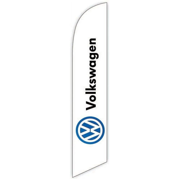 Cobb Promo Advertising Feather Flag 12ft for Volkswagen (White) - Replacement Flag Only (Without Poleset)