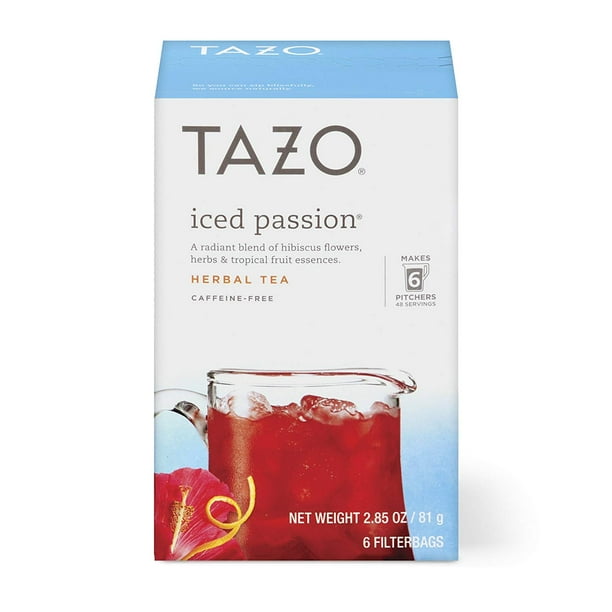 Tazo Herbal Tea Iced Tea Bags For a Refreshing Cold Beverage Iced
