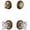 Gold, variant on Grandeur 801410 Newport Solid Brass Single Cylinder Keyed Entry Knobset And Deadbolt Combo