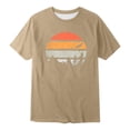 thumbnail image 4 of Rggeeun Men'S T-Shirt Cartoon Elegant Sunset Print Short Sleeve Crew Neck Knit Breathable Relaxed Fit For Baseball Sports Versatile Tops,Khaki,Xxxxxl, 4 of 4