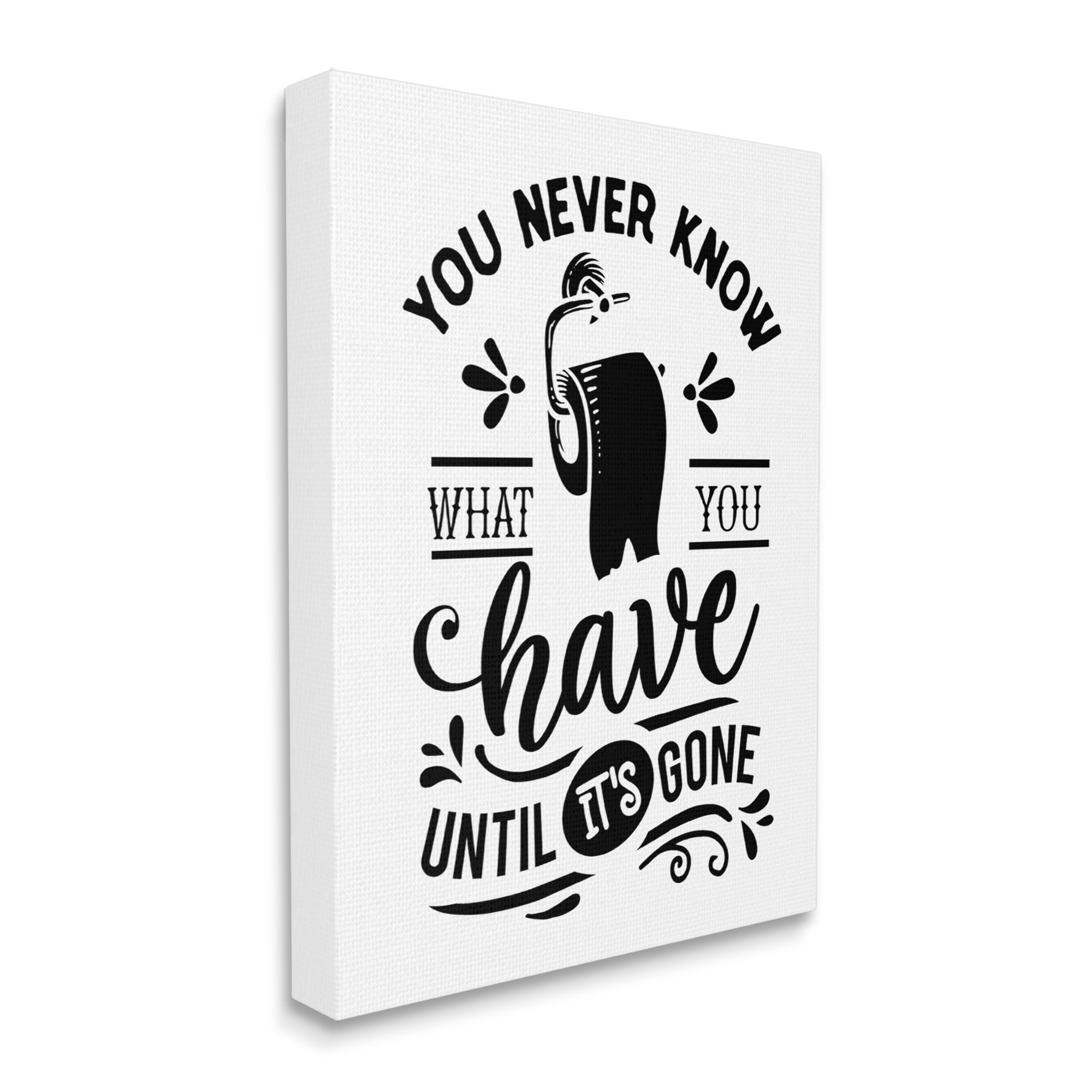 Stupell Industries Silly Bathroom Humor Fancy Typography Toilet Paper Graphic Art Gallery Wrapped Canvas Print Wall Art, Design by Lettered and Lined