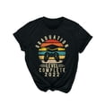 thumbnail image 1 of Graduation Level Complete 2022 T-Shirt Summer Letter Print Comfy Short Sleeve Blouse, 1 of 6