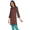 thumbnail image 2 of Moomaya Poly Crepe Close Collar Neck Short Kurtis For Women Printed Dress Top, 2 of 5