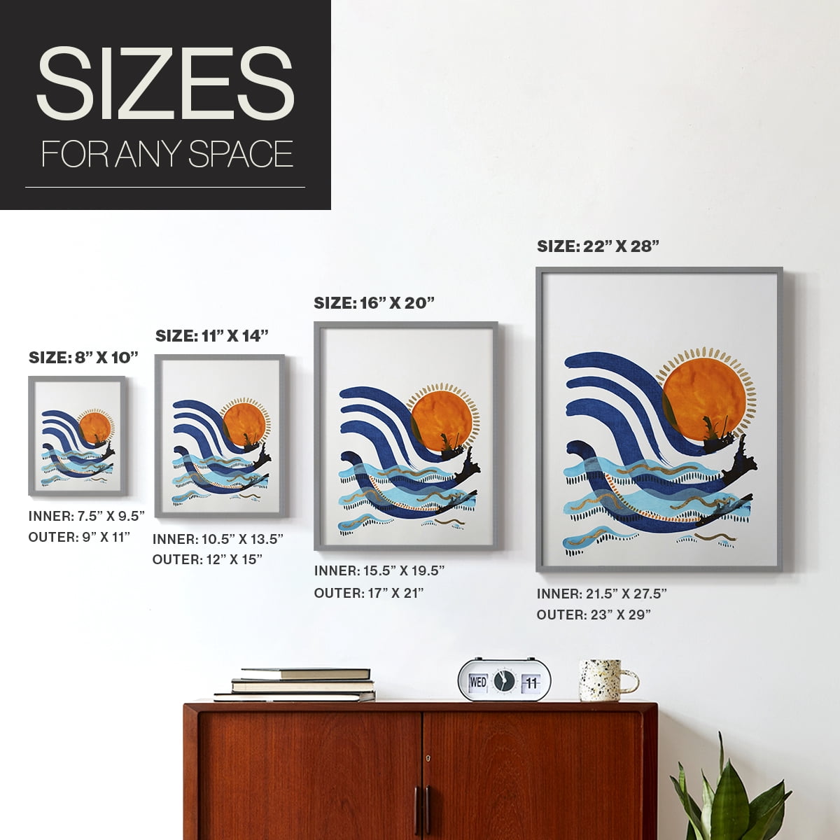 What a Way to Spend the Day Framed Print in Gray Solid Wood 22 x 28 Framed Print