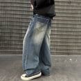 thumbnail image 7 of LRen Kid Boys Baggy Jeans Wide Leg Ripped Elastic Waist Loose Denim Pants Fashion Soft Trousers Straight Back To School Jeans, 7 of 7