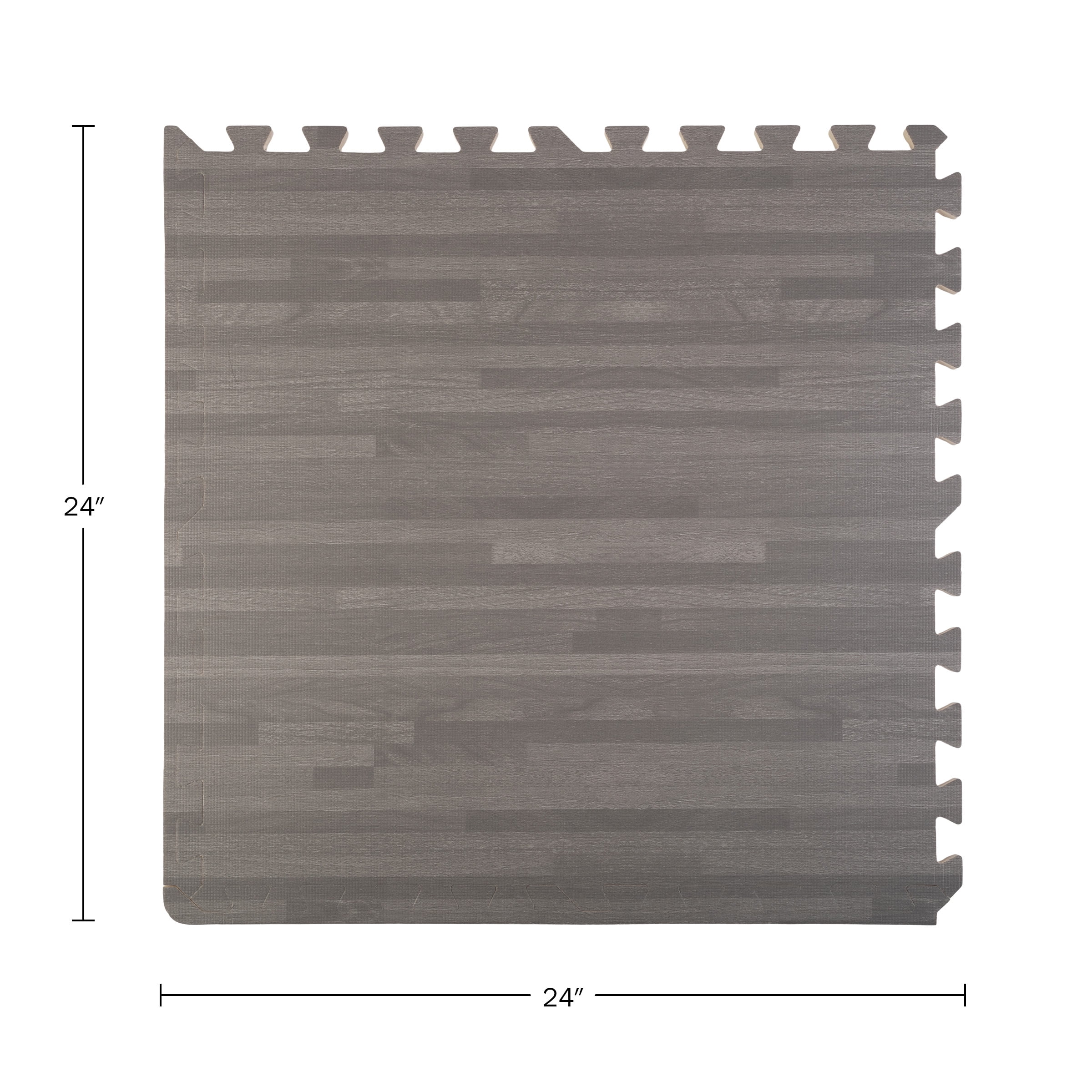 Stalwart EVA Foam Floor Tiles 12-Pack - 48 Sqft Woodgrain Puzzle Mats, Gray - multipack quantity
