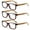 3 Pairs of Brown, variant on 3 Pairs of Men Yellow Wood Grain Reading Glasses 2.00, Women Anti-blue light Spring Hinge Square Readers +2.00 Strength